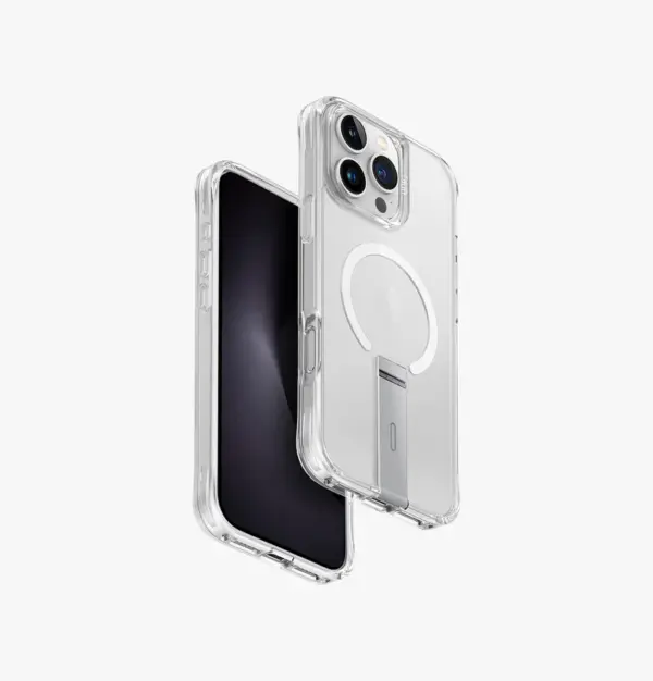 UNIQ ELEVA SLIM HYBRID PROTECTIVE CASE WITH TOUGH SERATCH-RESISTAND BACK | BUILT-IN KICKSTAND | FOR 2024 IPHONE 16 PRO MAX | CLEAR